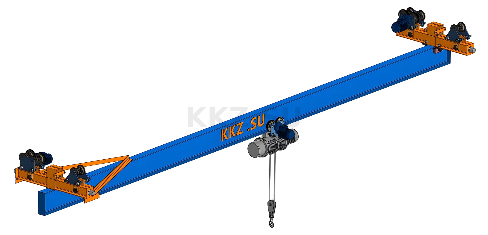 Кран мостовой подвесной однобалочный